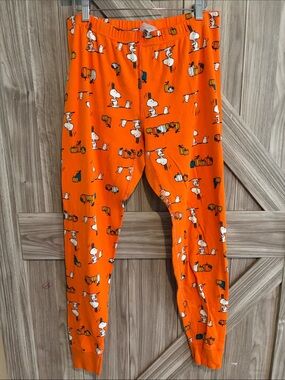 Hanna Andersson Orange Snoopy Pumpkin Pajama Pants Peanuts